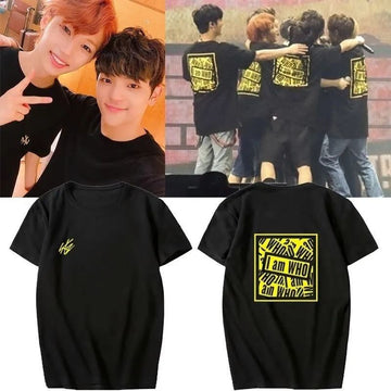 Camiseta 100% Algodão Stray Kids I Am Who Kpop Camisa Feminina T-shirt