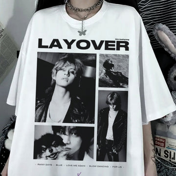 Camiseta Kpop V Kim Taehyung Bts Layover Kpop - Promoção